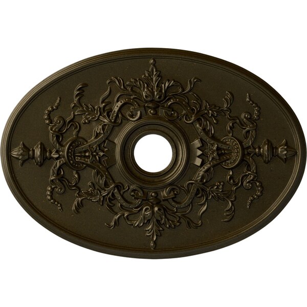 Ekena Millwork Alexa Medallion (Canopies up to 5 5/8"), 30 3/4"W x 21 1/4"H x 3 7/8"ID x 1 5/8"P, Green Gold CM21X30ALGGS - main